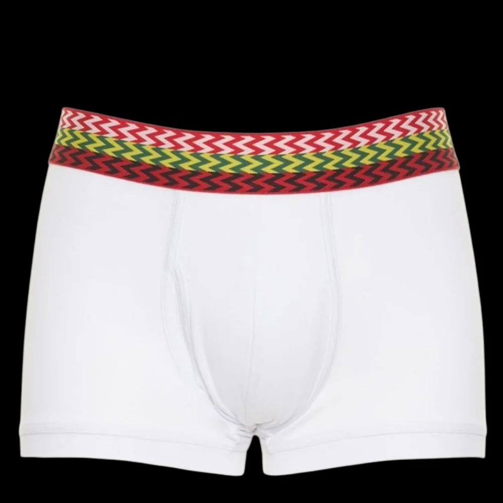NWT Lanvin Curb Stretch Cotton Boxer Briefs In White Sz L